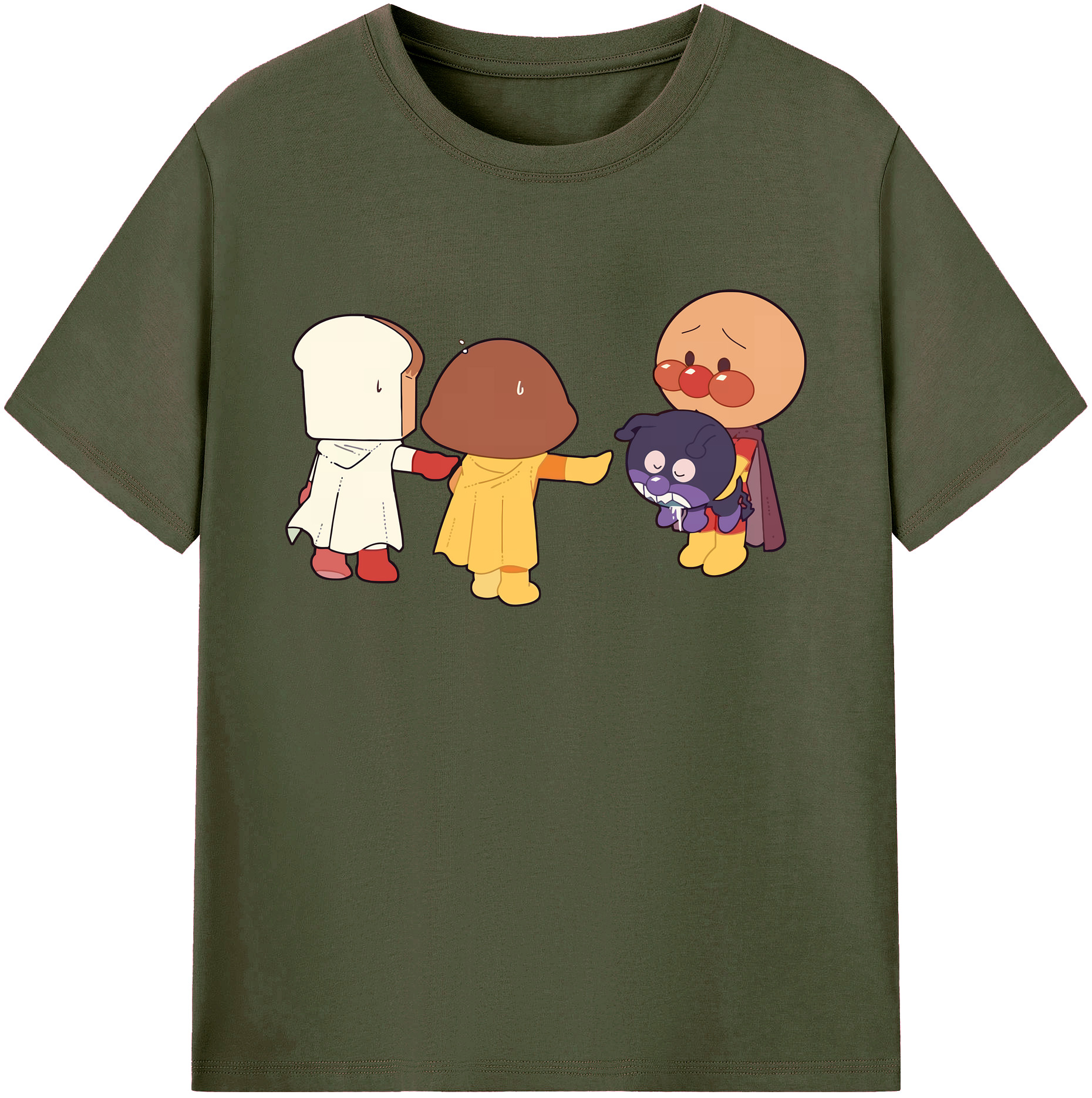 （画像用） アンパンマン Anpanman 綿100％ メンズ半袖Tシャツ｜肌触りやわらか＆通気性